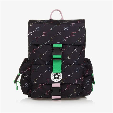 Stella McCartney Kids - Girls Blue & Pink Logo Print Backpack (40cm) | Childrensalon