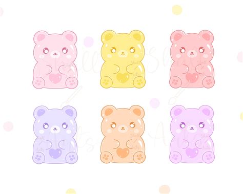 Cute Gummy Bears clipart Bear PNG Cute Chonky Gummy bear - Etsy México
