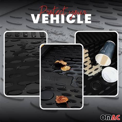 Toyota Tundra Floor Mats - Omac USA - Rubber TPE 4 Pcs - Black - 2014 ...