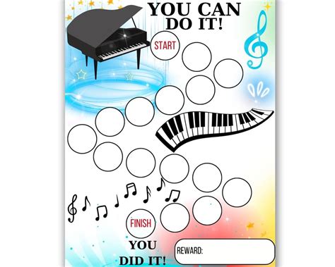 Buy Piano Practice Reward Chart for Kids | Music-themed Printable ...
