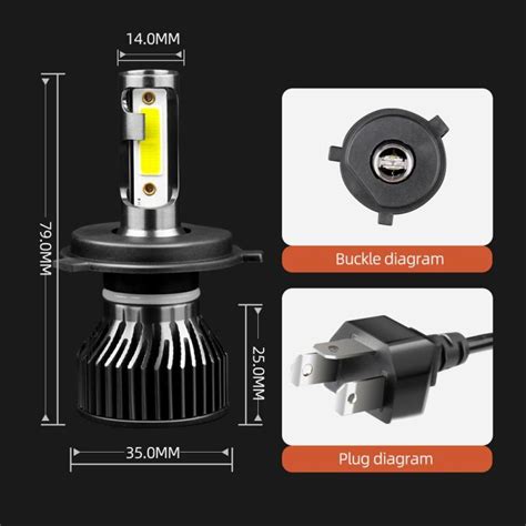 Image result for H4 Headlamp Bulb LED Conversion