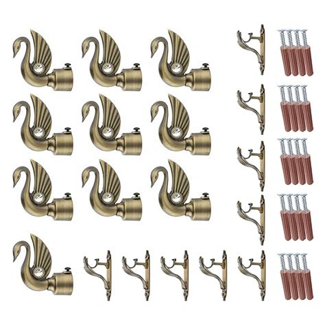 Swan Shape Antique Aluminium Curtain Bracket in Cobra Support – Gloxy