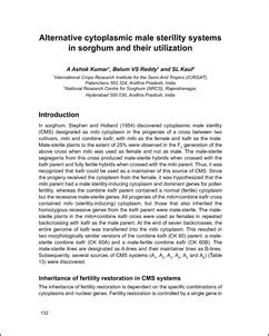 Alternative cytoplasmic male sterility systems in sorghum and their ...