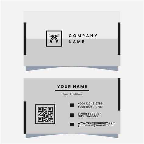 Vector Graphics of a Business Card Design, with a Minimalist Gray and Black Color Scheme ...