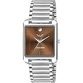 Buy LOUIS DEVIN Steel Chain black Dial Silver Band Stainless Steel ...