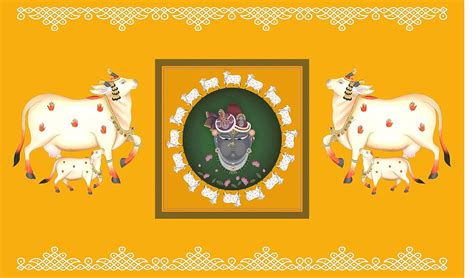 Backdropon God ShreeNathji Mukharvind with Cows Design Backdrop Curtain ...