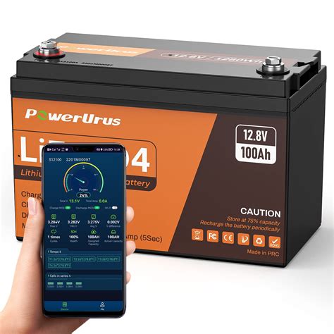 Buy PowerUrus 12V 100Ah LiFePO4 Lithium Battery with Smart APP, 4000 ...