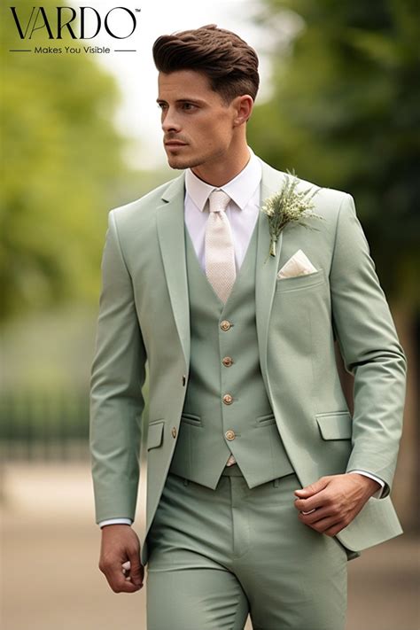 Modern Sage Green Three Piece Suit for Men - Stylish, Tailored, and ...