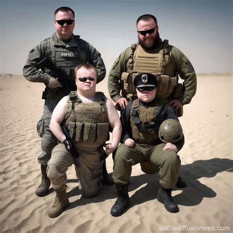 Captain Down Syndrome vs Special Forces | Stable Diffusion Online