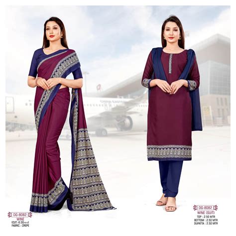 Plain Pink Uniform Crepe Suit & Saree (Uniform Combo) – Satish Silk Mills