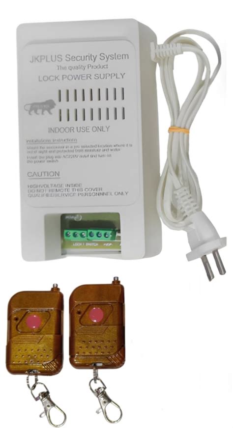 JKPlus Brown Electronic Door Lock Remote Kit with 2 Remotes and 1 ...