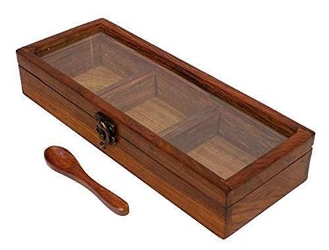 Buy KRAFT JUNCTION Handcrafted Wooden Spice Box For Kitchen - Spice Box ...