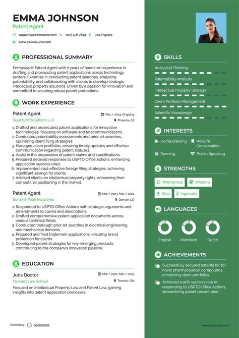10+ Patent Agent Resume Samples & Templates for 2025