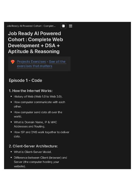 Job Ready AI Powered Cohort: Complete Web Dev DSA & Projects Guide ...