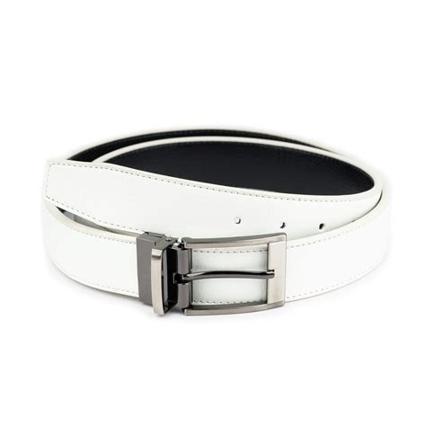 Buy White Vegan Belt Mens Reversible To Black | Capo Pelle