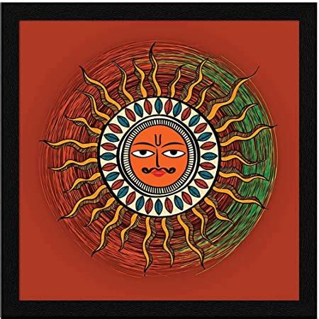 ArtX Paper Sun Bhagwan God Surya Madhubani Wall Art Painting, Photo ...
