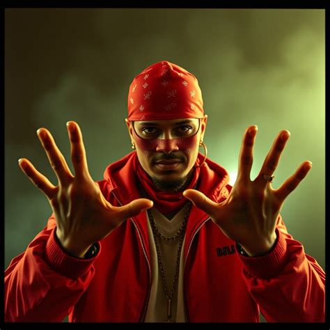 Cinematic Bloods Gang Member in Red Bandana, Flash... - AI Art