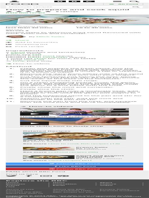 How To Prepare and Cook Squid Recipe - BBC Food | PDF | Garlic | Recipe