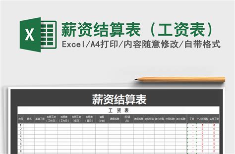 2021年薪资结算表（工资表）-Excel表格-工图网
