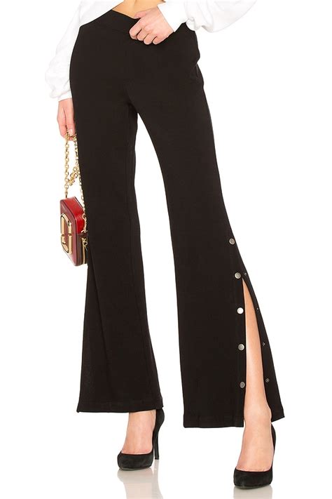 Pam & Gela Snap Wide Leg Pant in Black | REVOLVE
