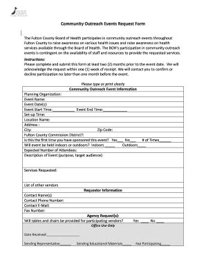 Fillable Online Community Outreach Events Request Form Fax Email Print ...