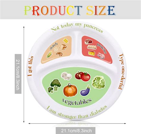 Buy Diabetic Portion Control Plate Melamine Divided Plates for Adults ...