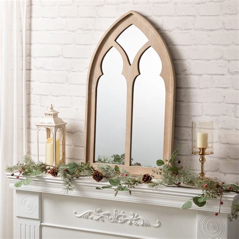 Alimorden Gothic Style Arched Windowpane Wall Mirror Rustic Cathedral ...