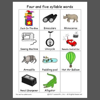 Four and five syllable words