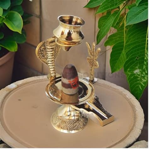 Buy CraftVatika Shivling Idol Brass Sculpture Shiva Shivlingam Puja ...