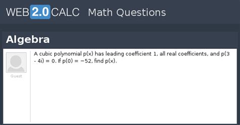 View question - Algebra