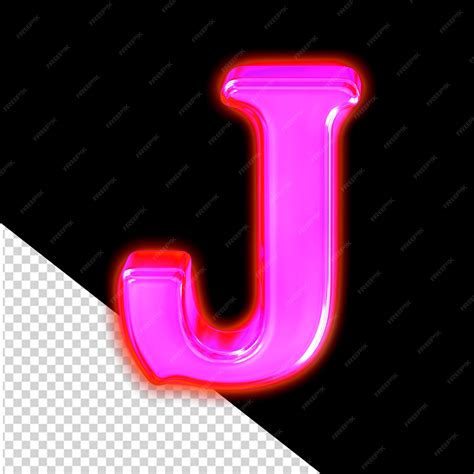 Premium PSD | Symbol made of glowing purple letter j