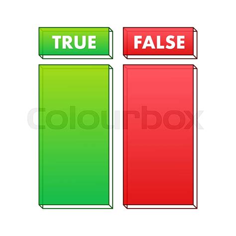 True or False check mark. Red and green colors. Vector stock ...