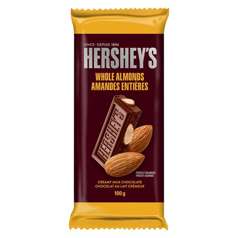 Hershey's Whole Almonds Milk Chocolate Bar, 100g/3.5 oz., {Imported ...