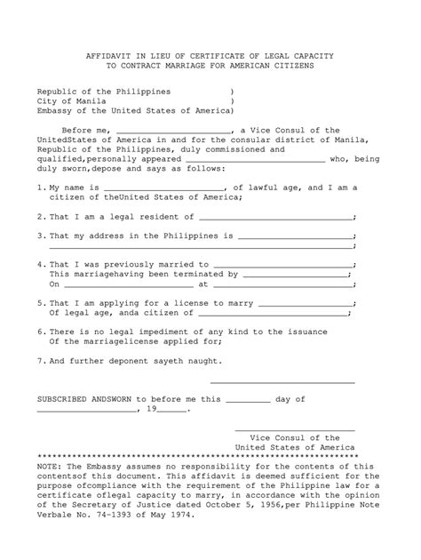1997-2026 Form PH Affidavit in Lieu of Certificate of Legal Capacity to ...