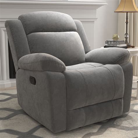 Bonzy Home Oversized Adult Extra Wide Manual Recliner Chair in Soft ...