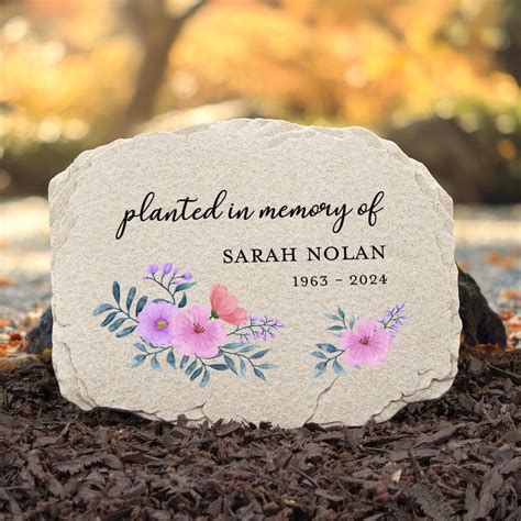 Memorial Garden Stone | Personalized Sympathy Stepping Stone | Planted ...