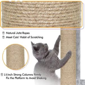 FURRLOVERS Multi-Storey Fur Fabric Kitten Cat Tree - Stairs | Hammock ...