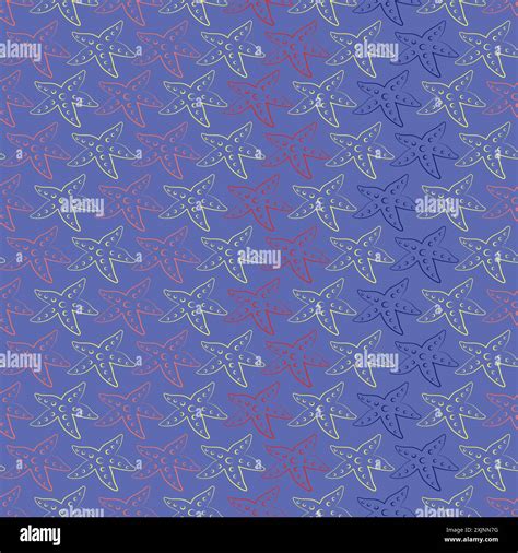 Cute ocean cartoon sea star pattern. Seamless pattern background with ...