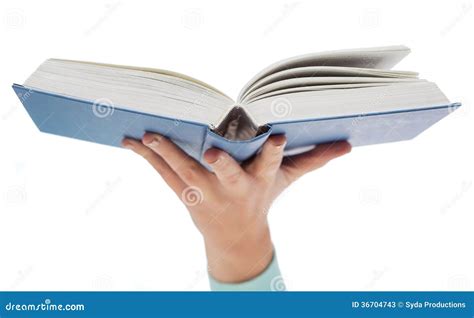 Close Up of Woman Hand Holding Open Book Stock Image - Image of library ...