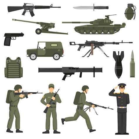 Military army khaki color icons collecton | Free Vector