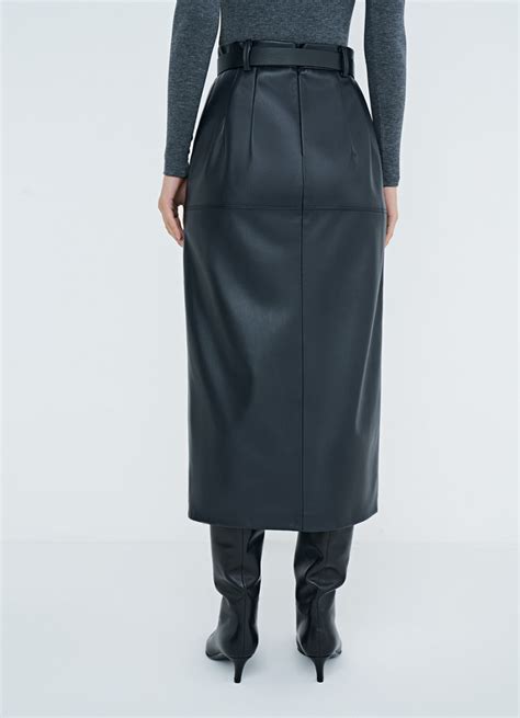 Кожаная юбка миди с ремнём (LD4582O02-99) купить за 1399 руб. в ...