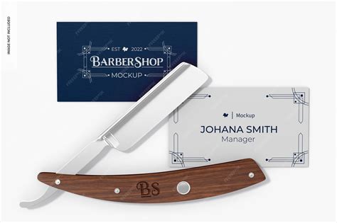 Premium PSD | Barber shop razors mockup perspective