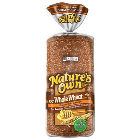 Nature's Own 100% Whole Wheat Bread with Honey, Soft Sliced Whole Grain ...