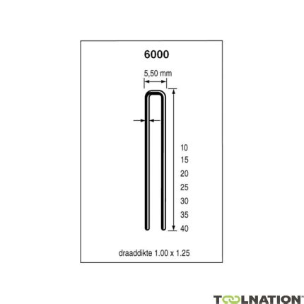 Dutack 5028029 Staple 6000 Series 20mm Galvanised 5000 pcs