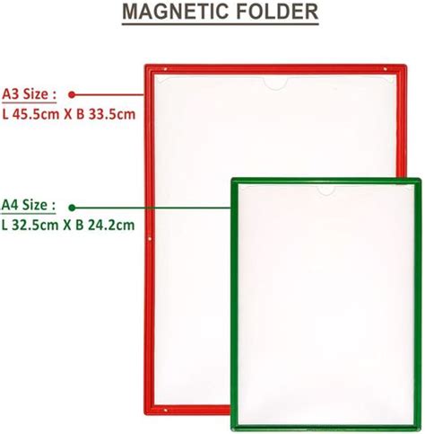 Greeshma A4 Paper Magnetic Display Pocket File Folder with 4 Magnets ...