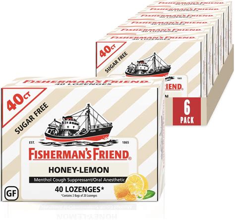 Fisherman's Friend Soothe Cough Drops, Sugar Free Honey-Lemon, 40 Count ...