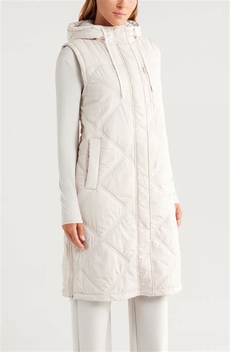 Zella Long Hooded Puffer Vest | Nordstrom