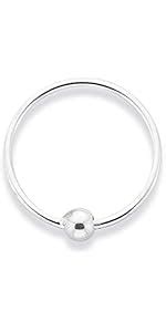 Buy NEMICHAND JEWELS Pure 925 Sterling Silver Nose Ring/Nose Pin Simple ...
