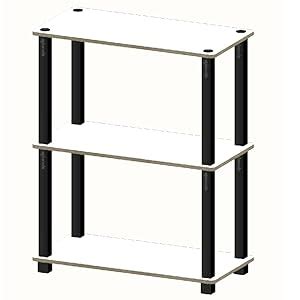 STAR WORK - 3-Tier Storage Shelf Rack Stand Turn-N-Tube End Table ...