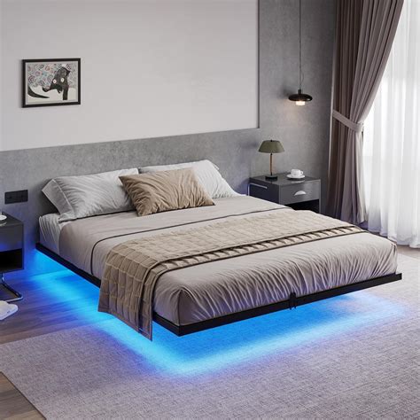 FABATO Base Cama Matrimonial Flotante - con Luces LED Ajustables ...